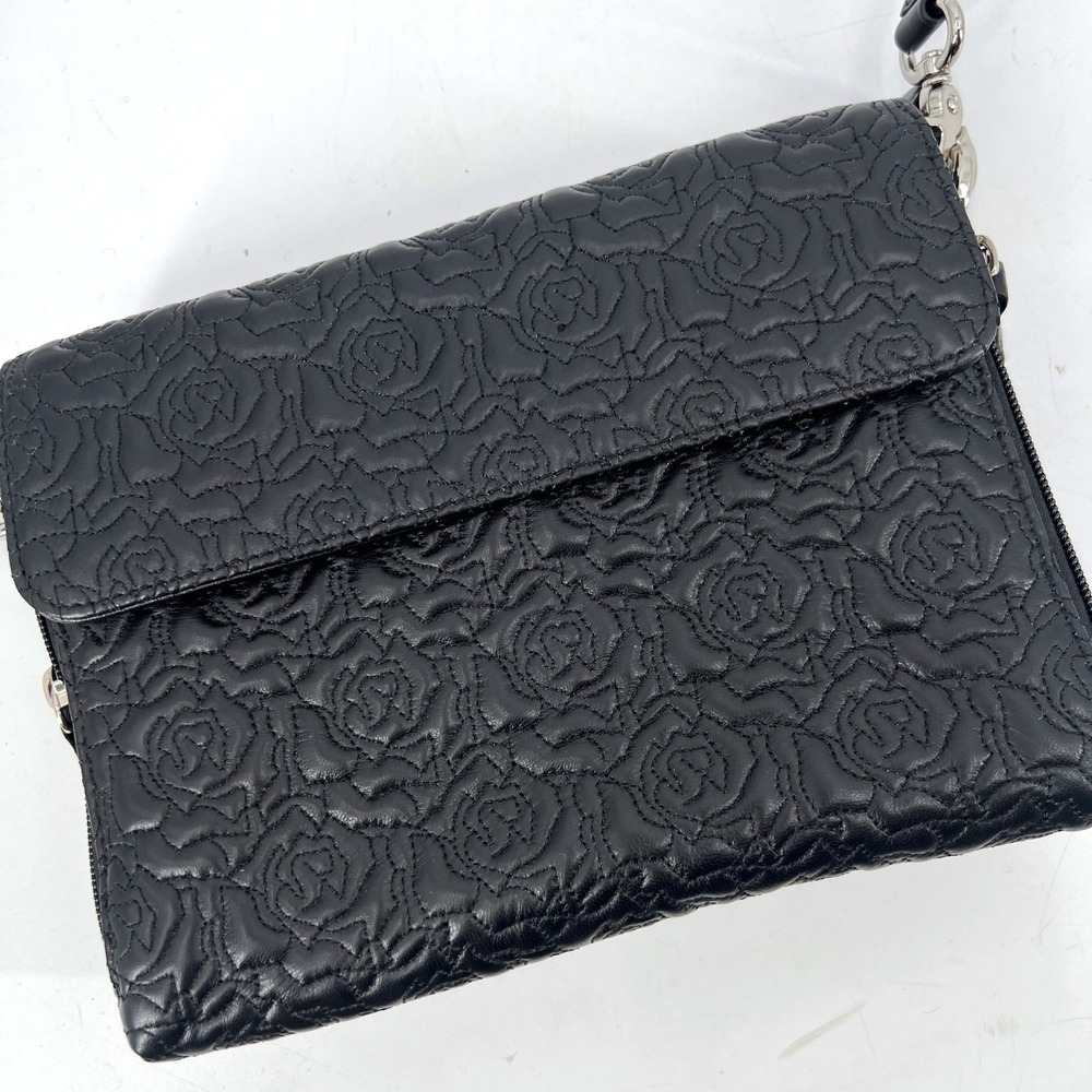 Gun Tote'n Mamas Embroidered Lambskin‎ Concealed Carry Handbag Black Roses